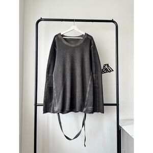 Alexandre Plokhov Distressed Long Sleeve Raw Hem Grey